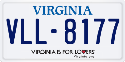 VA license plate VLL8177