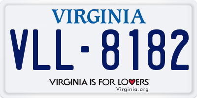 VA license plate VLL8182