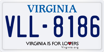 VA license plate VLL8186