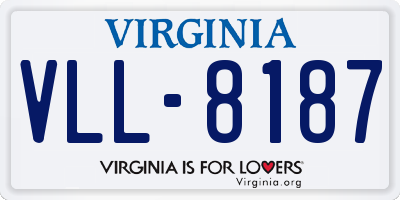 VA license plate VLL8187