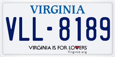 VA license plate VLL8189