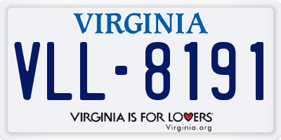 VA license plate VLL8191