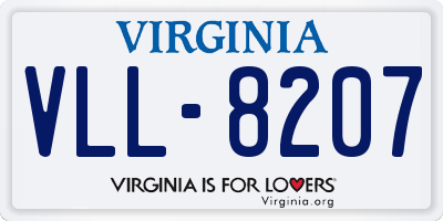 VA license plate VLL8207