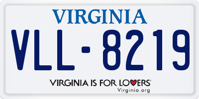 VA license plate VLL8219