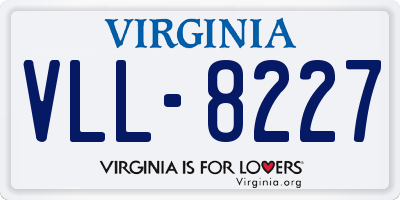 VA license plate VLL8227