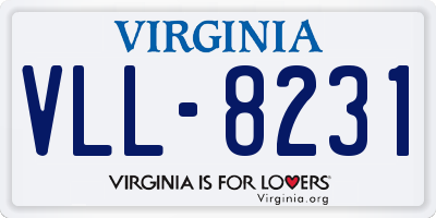 VA license plate VLL8231