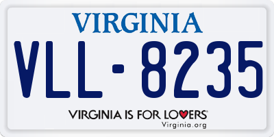 VA license plate VLL8235