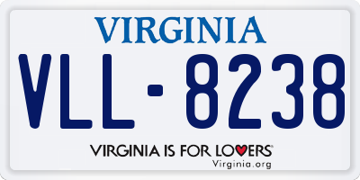 VA license plate VLL8238