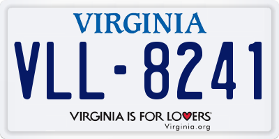 VA license plate VLL8241