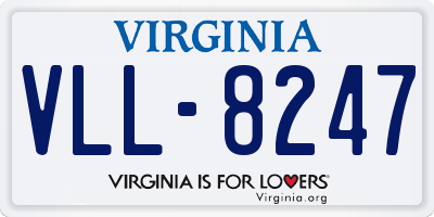 VA license plate VLL8247