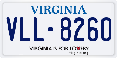 VA license plate VLL8260