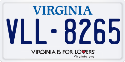 VA license plate VLL8265