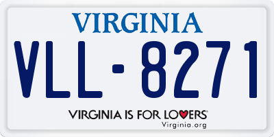 VA license plate VLL8271