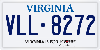 VA license plate VLL8272