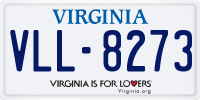 VA license plate VLL8273