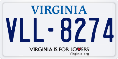 VA license plate VLL8274