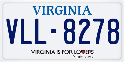 VA license plate VLL8278