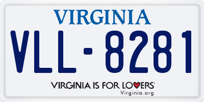 VA license plate VLL8281