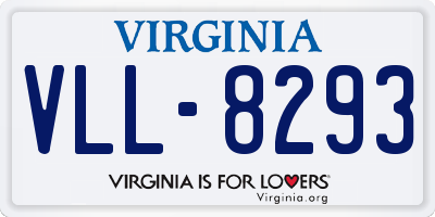 VA license plate VLL8293