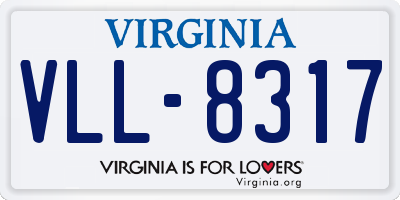 VA license plate VLL8317