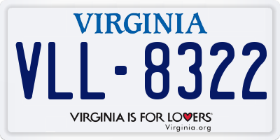 VA license plate VLL8322