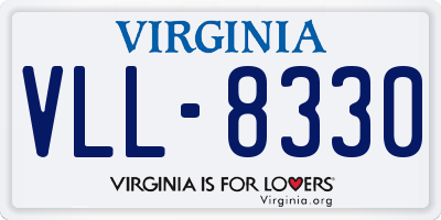 VA license plate VLL8330