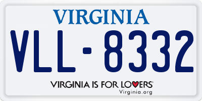 VA license plate VLL8332