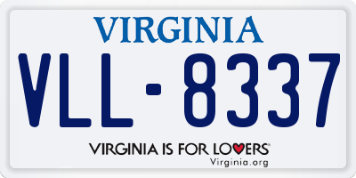 VA license plate VLL8337