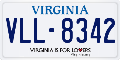 VA license plate VLL8342