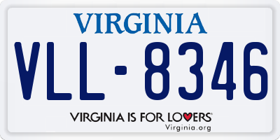 VA license plate VLL8346