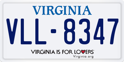 VA license plate VLL8347