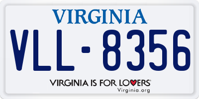 VA license plate VLL8356