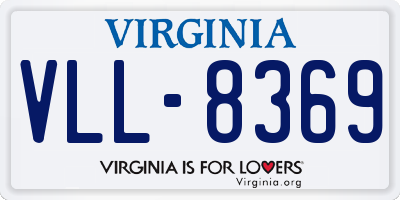 VA license plate VLL8369