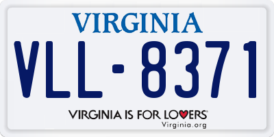 VA license plate VLL8371