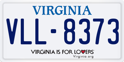 VA license plate VLL8373