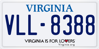 VA license plate VLL8388