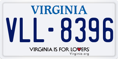 VA license plate VLL8396