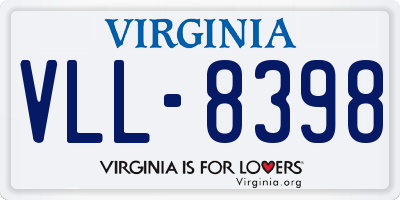 VA license plate VLL8398