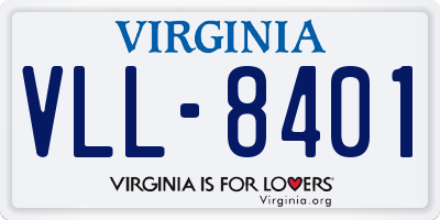 VA license plate VLL8401