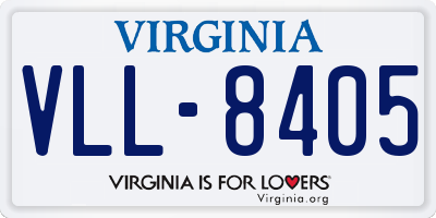 VA license plate VLL8405