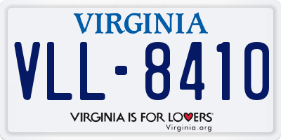 VA license plate VLL8410