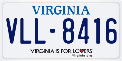 VA license plate VLL8416