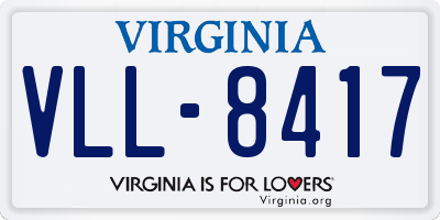 VA license plate VLL8417