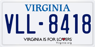 VA license plate VLL8418