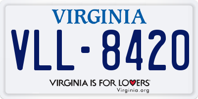 VA license plate VLL8420