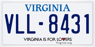 VA license plate VLL8431