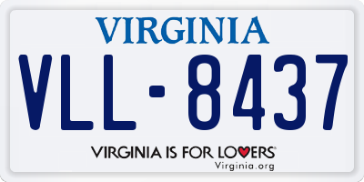 VA license plate VLL8437