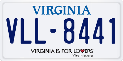 VA license plate VLL8441