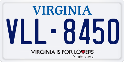 VA license plate VLL8450