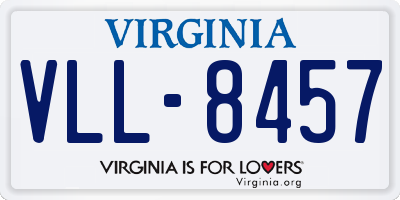 VA license plate VLL8457